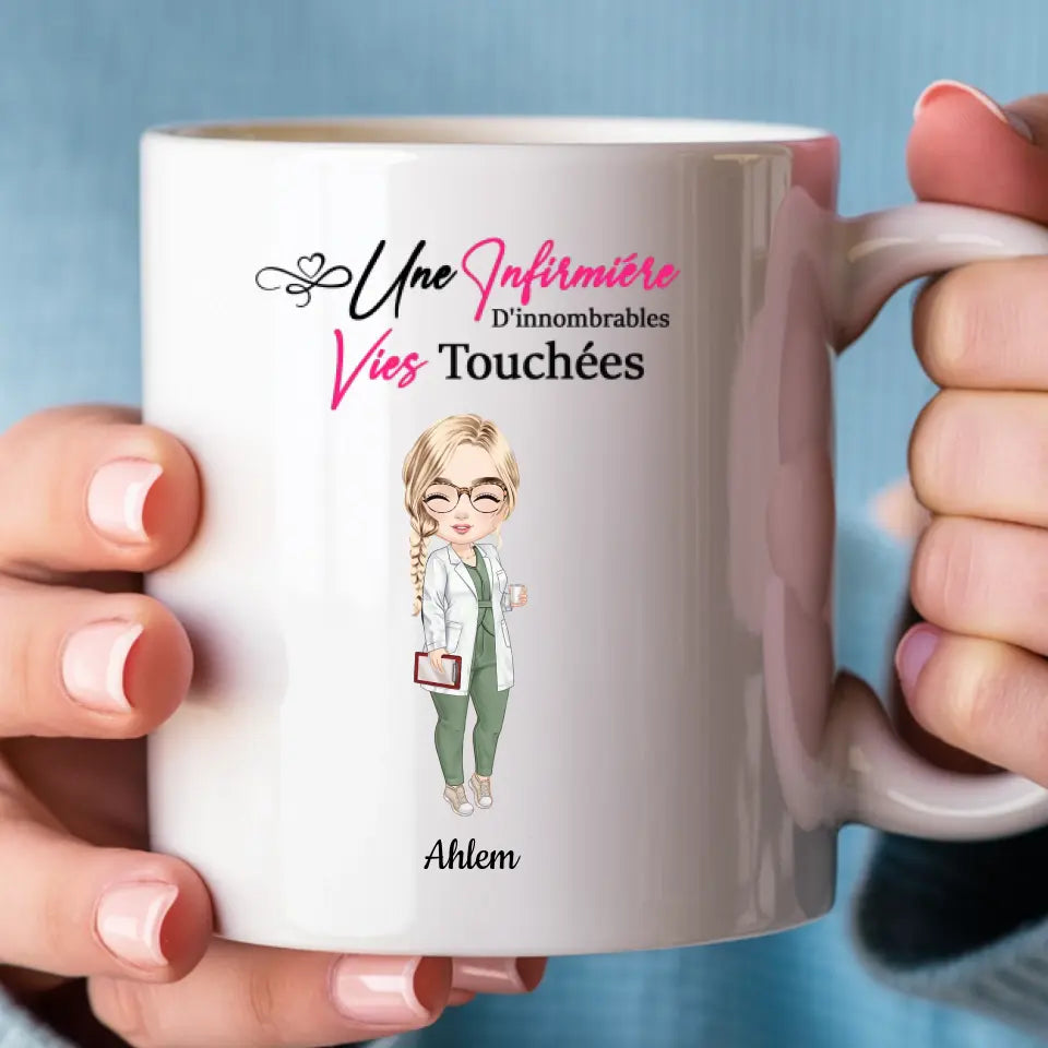 Mug Personnalisable Infirmières et Infirmiers Héroïques - La Force en Blouse