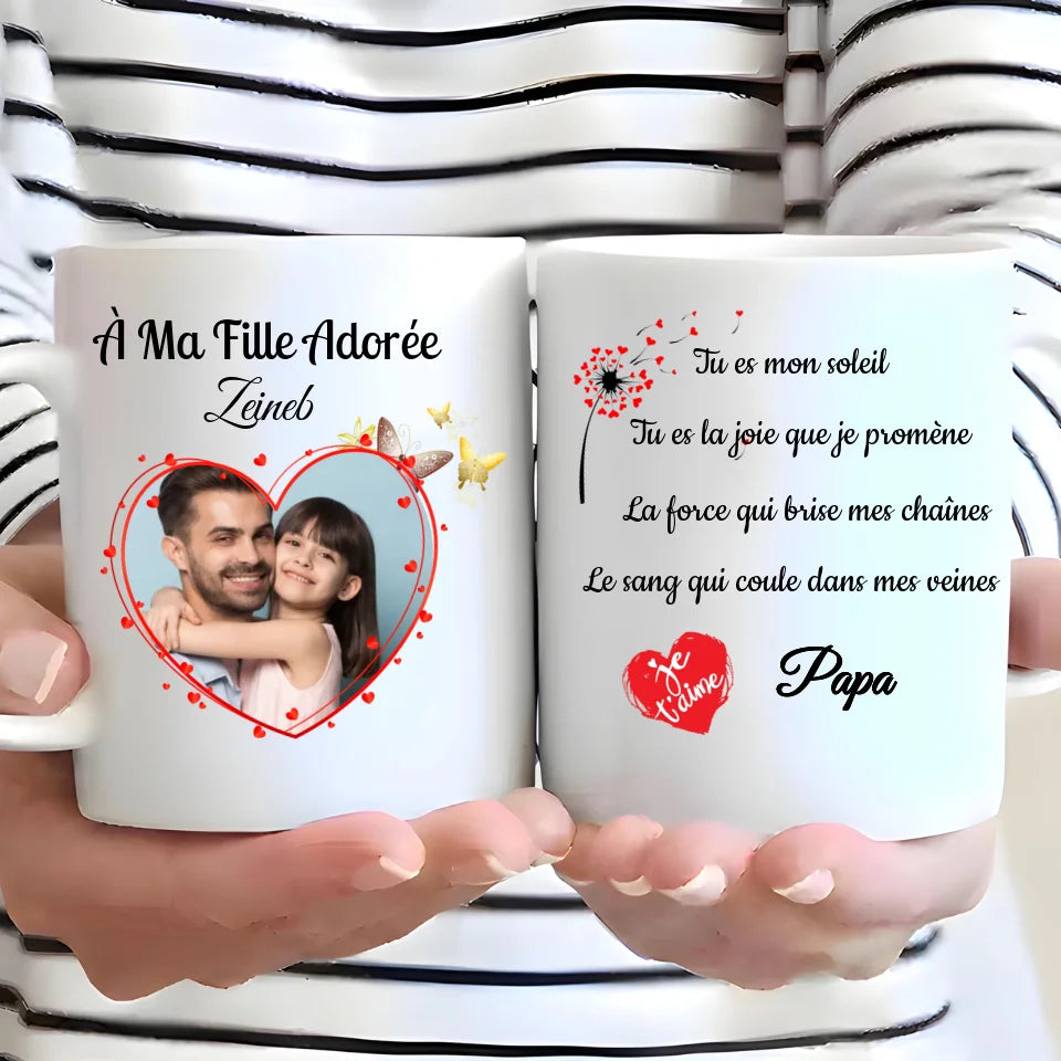 Mug Personnalisé Père & Fille – Un Souvenir Gravé dans le Cœur