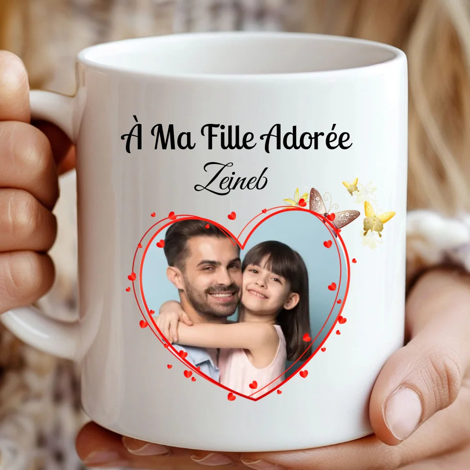 Mug Personnalisé Père & Fille – Un Souvenir Gravé dans le Cœur