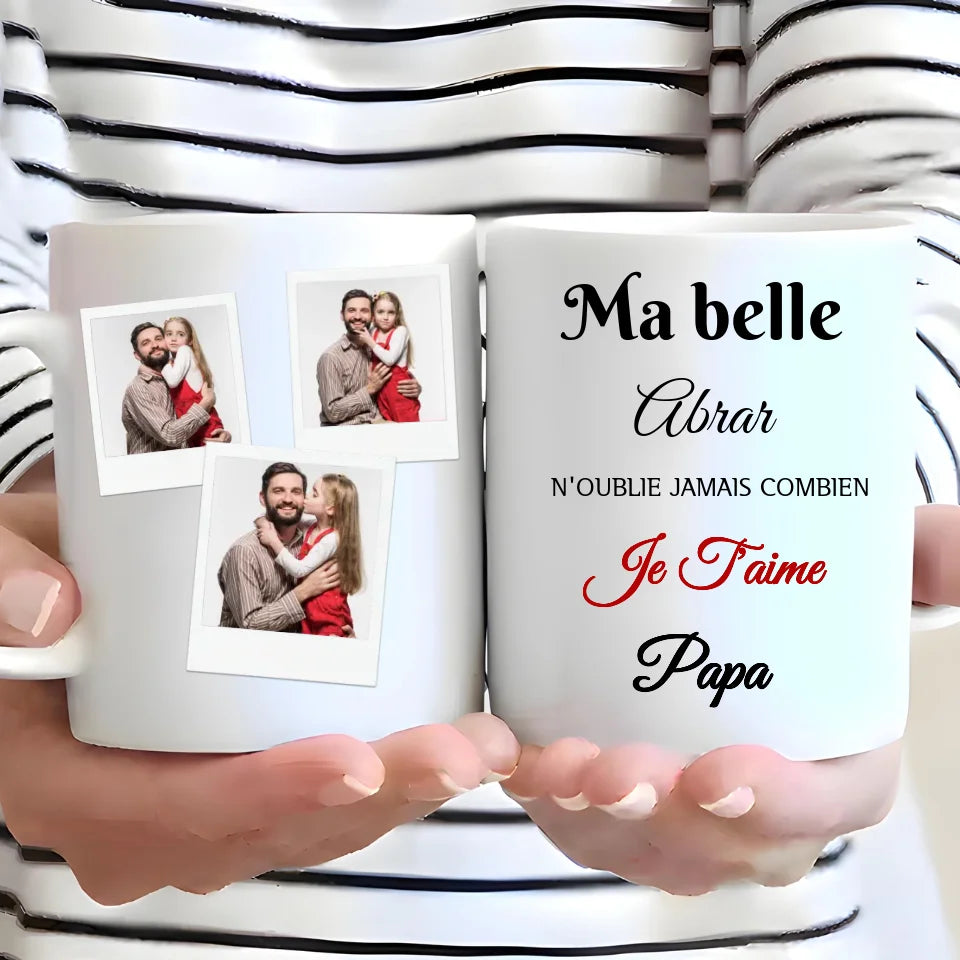 Mug Personnalisé "Je T'aime" - Le Cadeau Parfait D'un Père à sa Fille