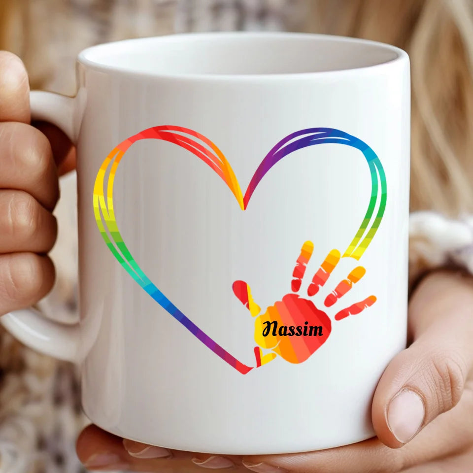 Mug Personnalisable Unique pour Parents et Grands-Parents - Inscrivez Jusqu'à 6 Prénoms dans le Cœur