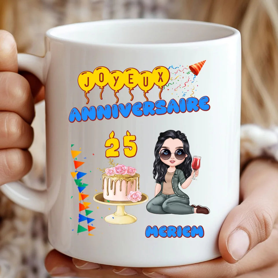 Cadeau d'anniversaire personnalisé - Le Mug "Bon Anniversaire"