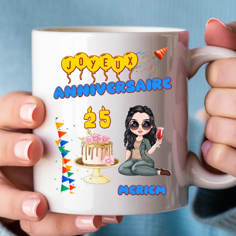 Cadeau d'anniversaire personnalisé - Le Mug "Bon Anniversaire"