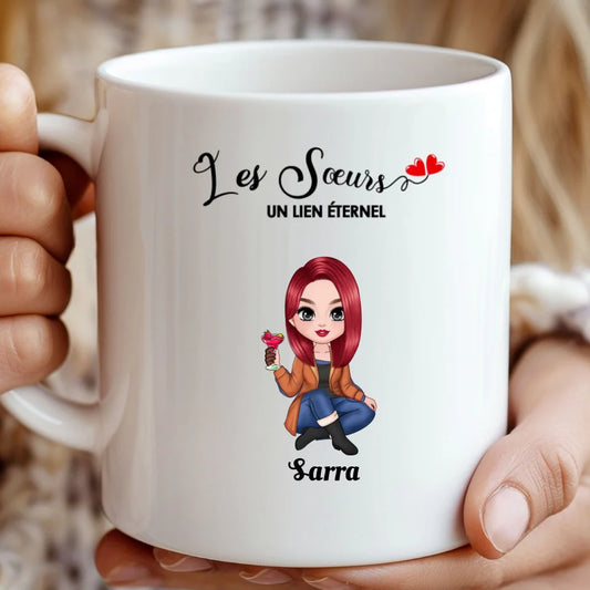 Mug Personnalisable pour Sœurs et Meilleures Amies - Un Lien Éternel